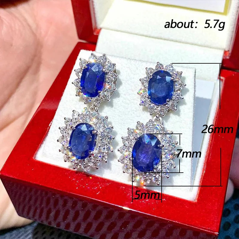 Royal Blue Crystal Drop Earrings